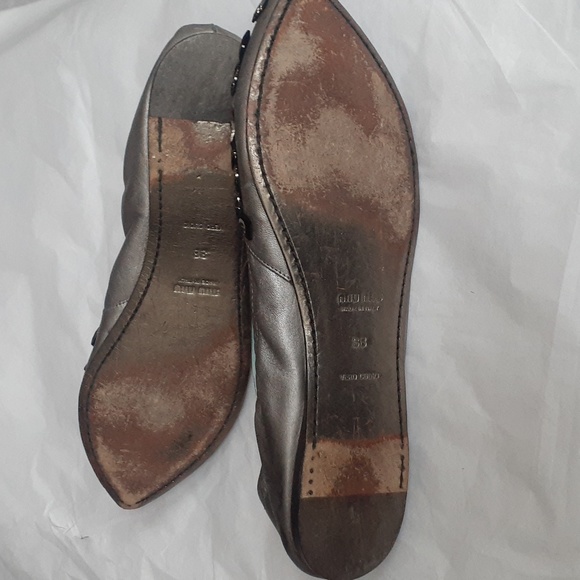 Miu miu pointy toe flats with rhinestones 38 / 7.5 - Picture 8 of 11